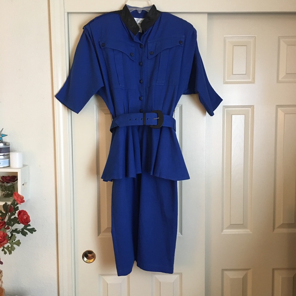 Vintage D. Frank Denim Peplum Dress Size 8